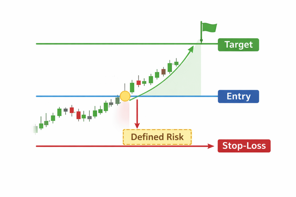Stop loss and target example chart