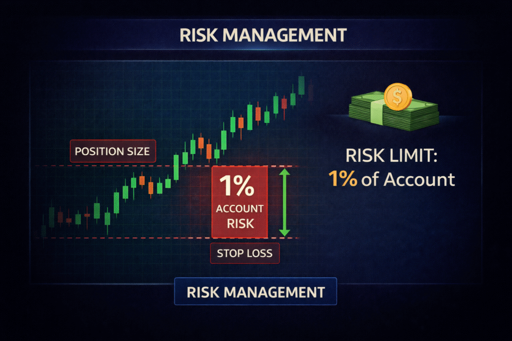 1 percent rule risk management example with stop loss and position size