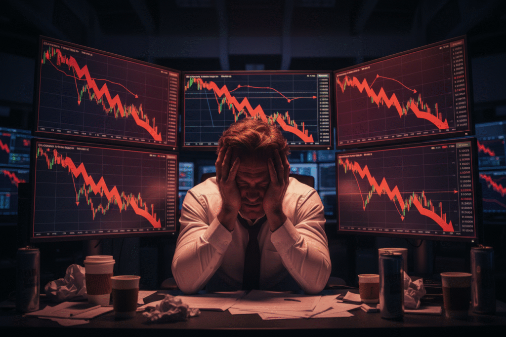 Emotional trader making mistakes due to ego and lack of discipline in stock trading